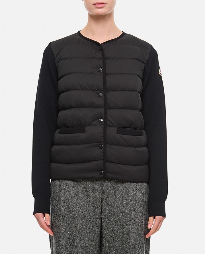 Moncler - KNITTED SLEEVES ZIP-UP JACKET_1