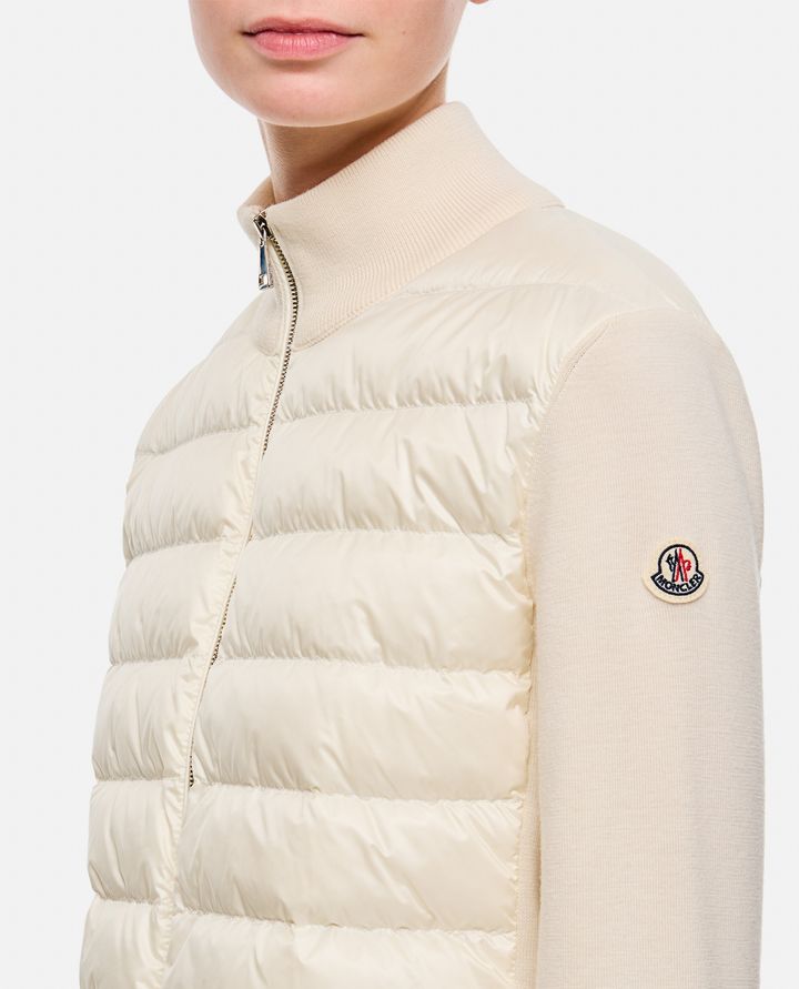 Moncler - KNITTED SLEEVES ZIP-UP JACKET_4