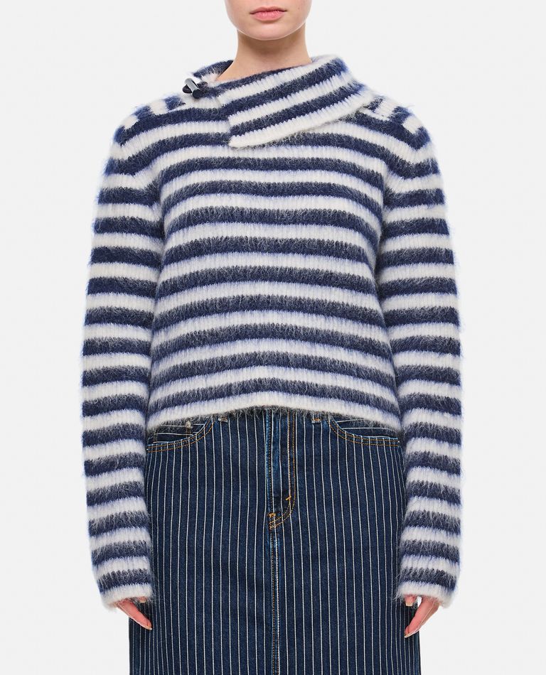 Shop Jacquemus Le Pull Marina Mohair Pullover In Blue