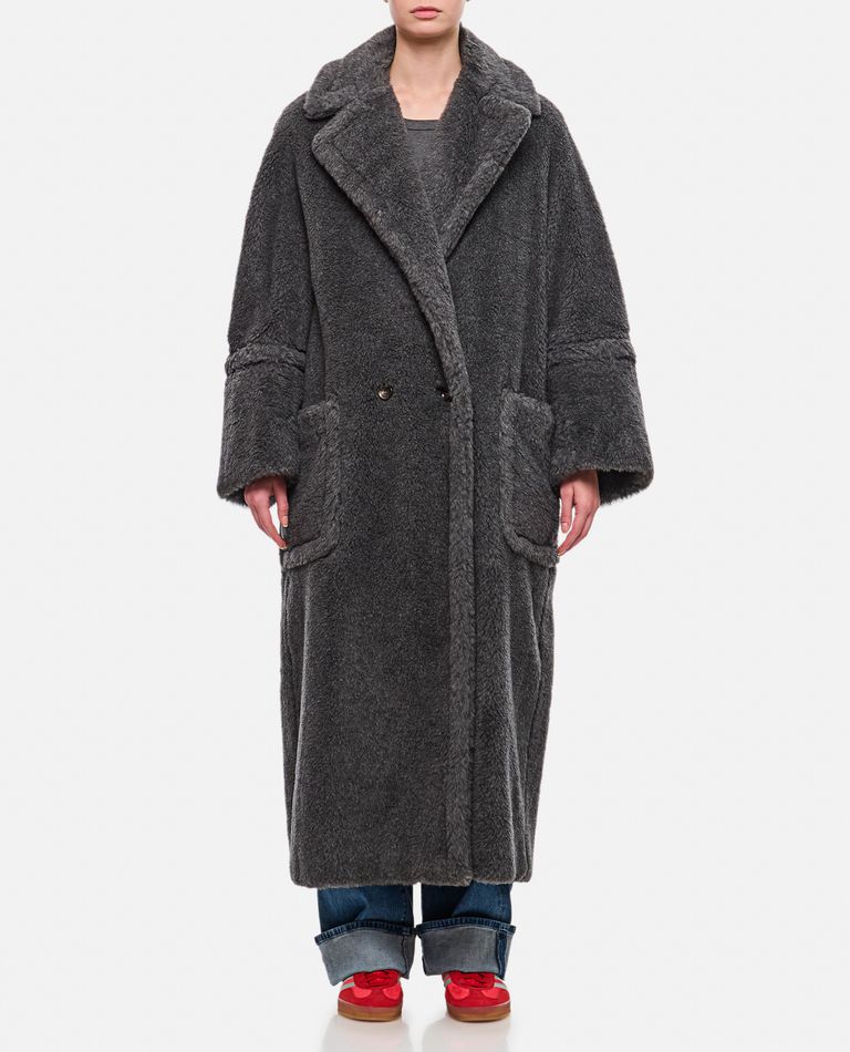 Shop Max Mara Kadiak Teddy Coat In Grey