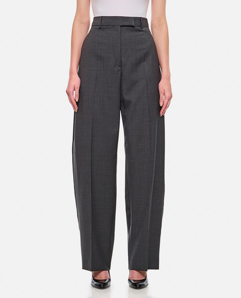 Shop Sportmax Ampezzo Wide Leg Pants In Grey