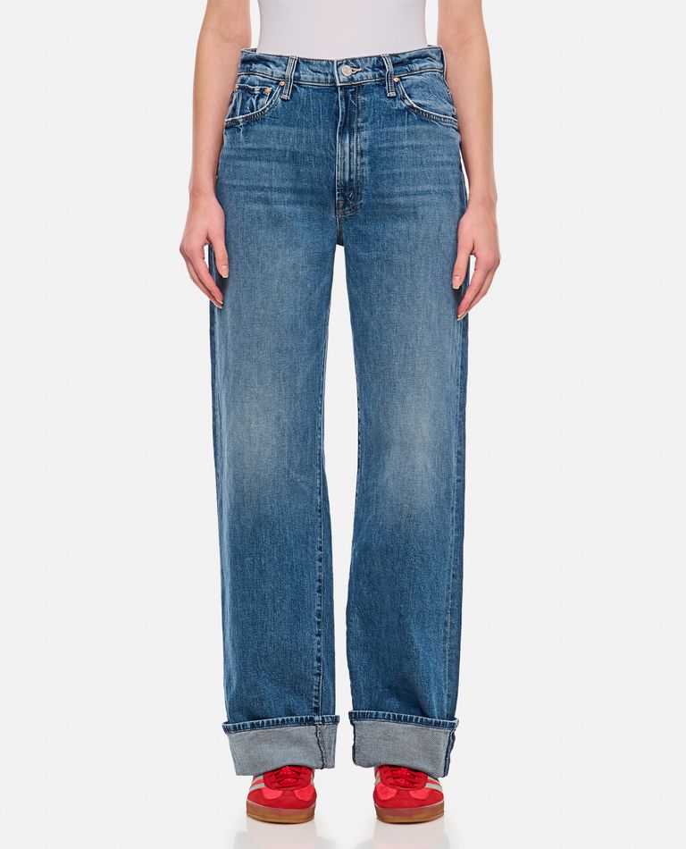 Shop Mother The Dodger Skimp Cuff Denim Pants In Blue