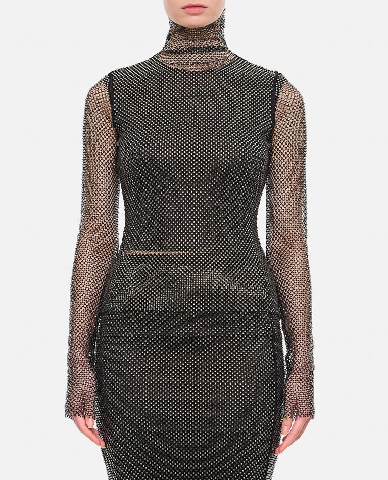 Shop Sportmax Valdai Long Sleeve Crystal Top In Black