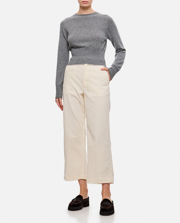 Shop Polo Ralph Lauren Flat Front Cropped Pants In Beige