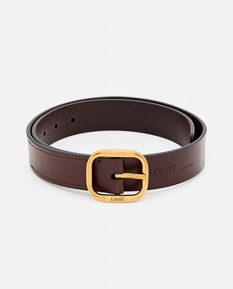 Loewe Rounded Soft Leather Belt In Brown