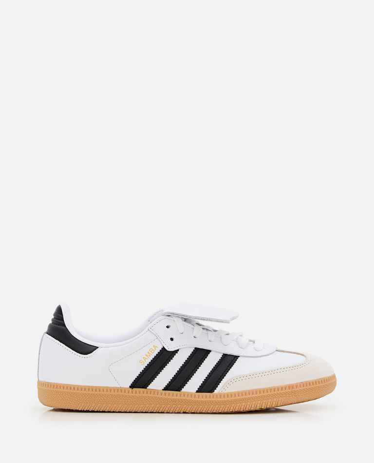 Adidas Originals Adidas Men's White Core Black Gold Me Sambae Suede And Leather Low-top Trainers In White