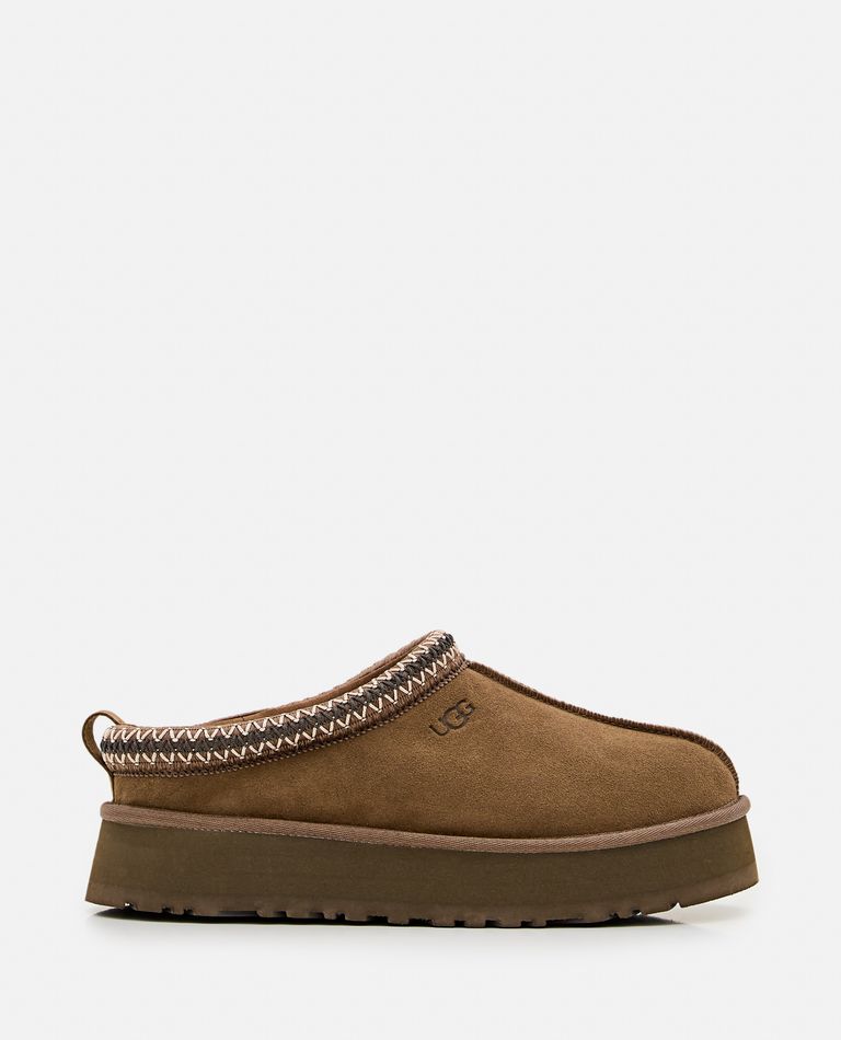 Ugg Tasman Womens Suede Wool Mule Slippers In Brown