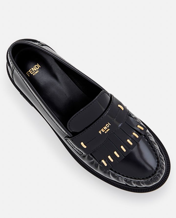 Fendi - LEATHER LOAFER WITH STUDS_4