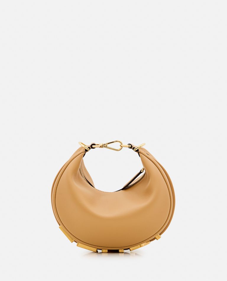 Shop Fendi Mini Gram Leather Bag In Beige