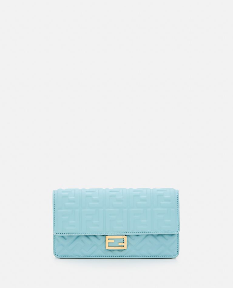 Shop Fendi Ff Nappa Matisse Wallet On Chain Shoulder Bag In Sky Blue