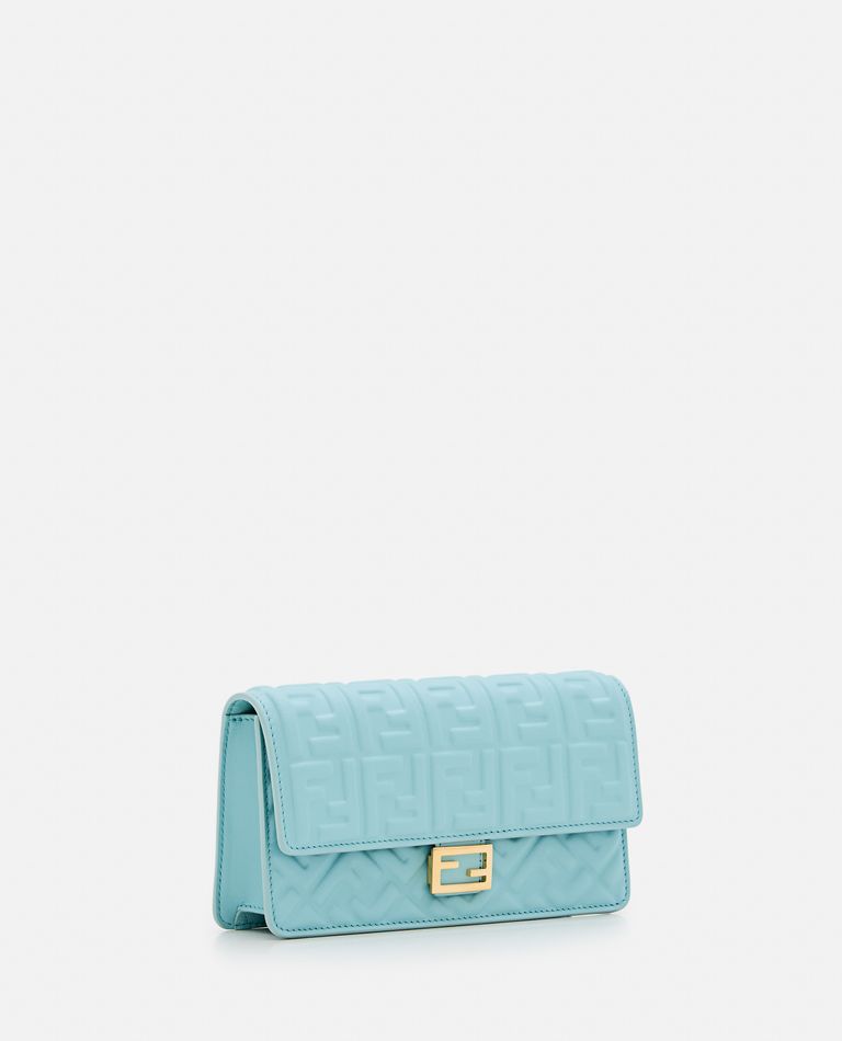 Shop Fendi Ff Nappa Matisse Wallet On Chain Shoulder Bag In Sky Blue