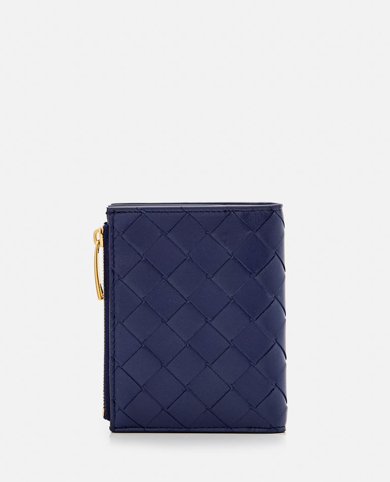 Shop Bottega Veneta Leather Card-holder In Blue