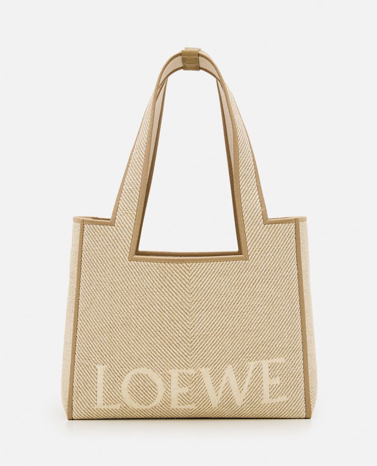 Shop Loewe Medium  Font Tote Bag In Beige