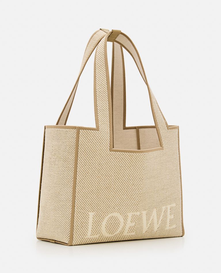 Shop Loewe Medium  Font Tote Bag In Beige