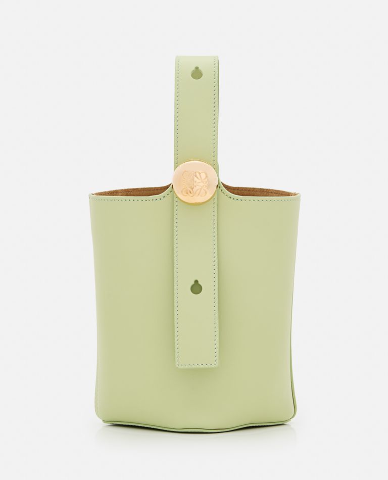 Loewe Mini Pebble Leather Bucket Bag In Beige