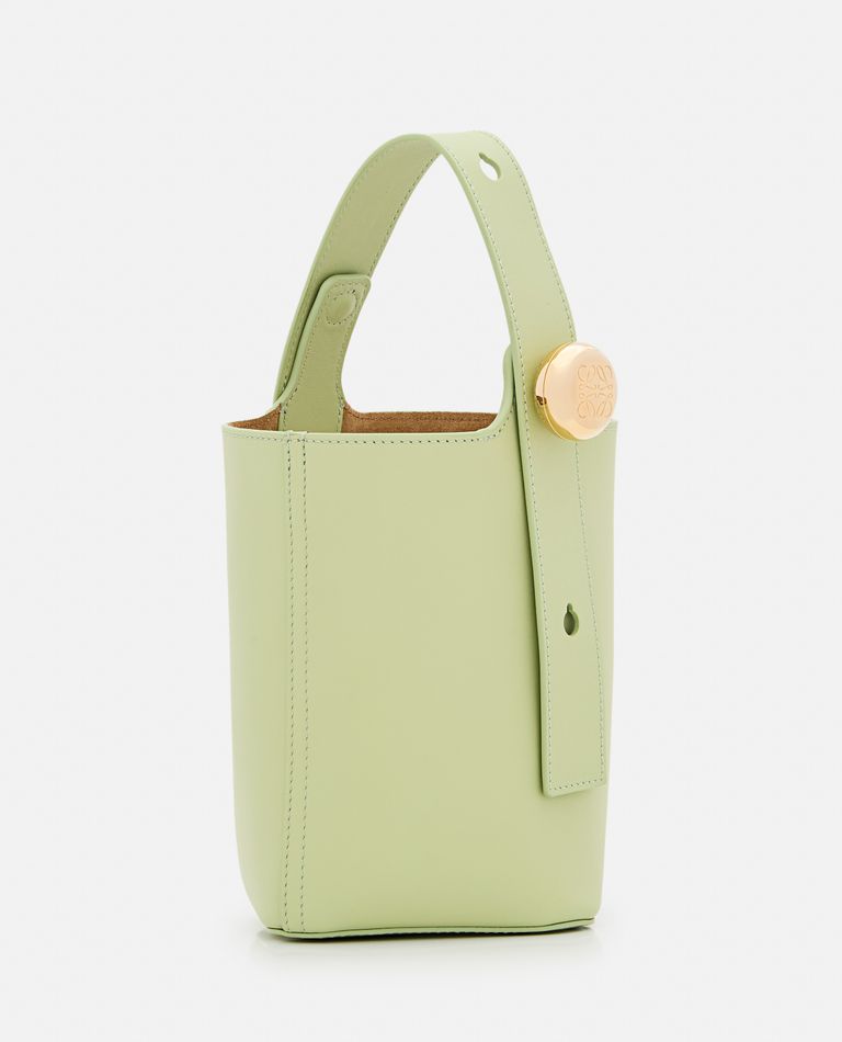 Loewe Mini Pebble Leather Bucket Bag In Beige