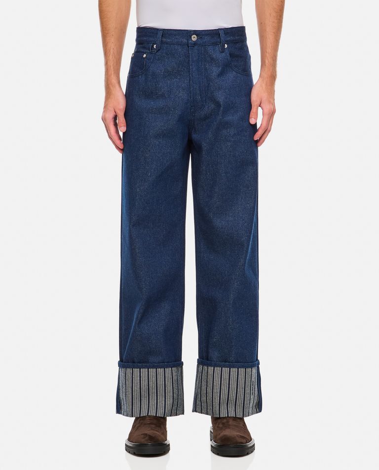 Shop Jacquemus Large Denim Pants In Blue