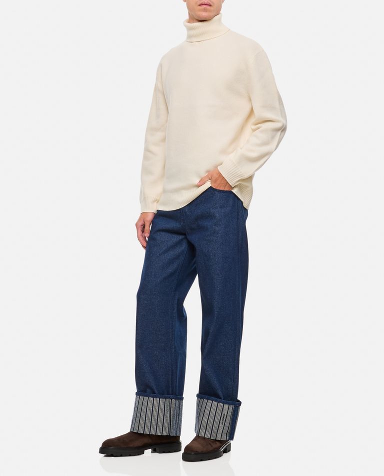 Shop Jacquemus Large Denim Pants In Blue