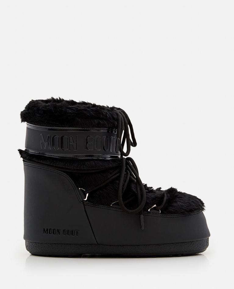 Shop Moon Boot Icon Low Faux Fur Boots In Black