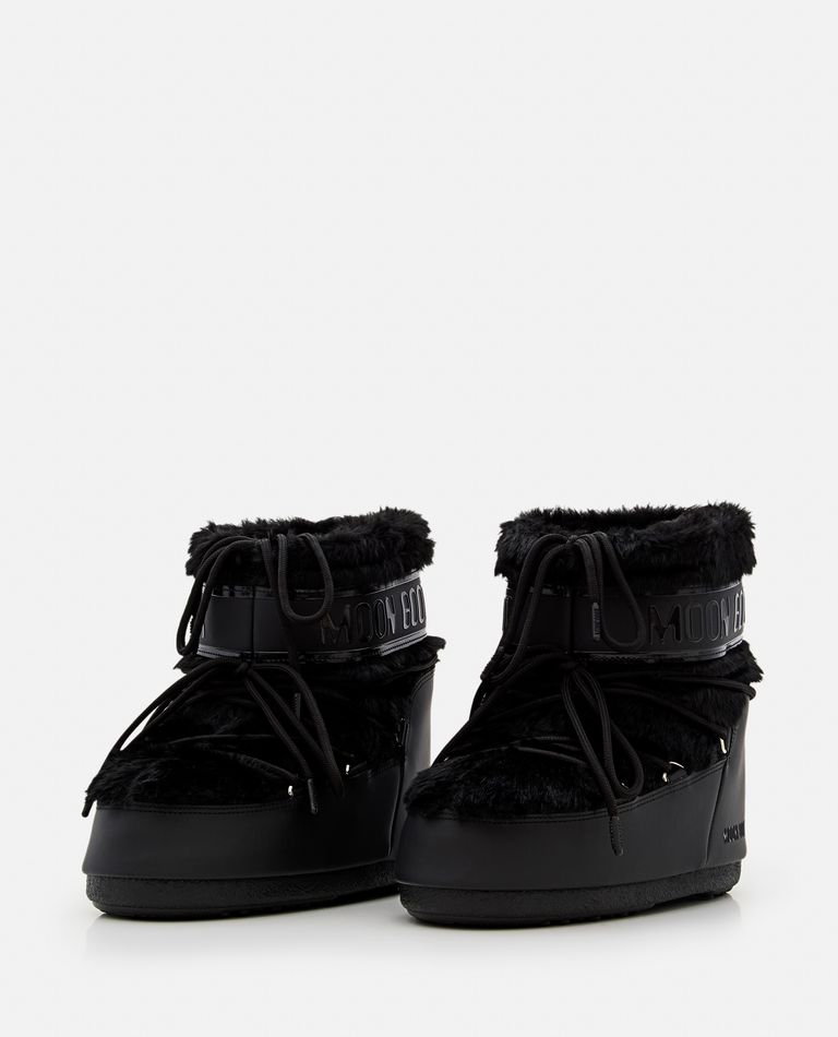 Shop Moon Boot Icon Low Faux Fur Boots In Black