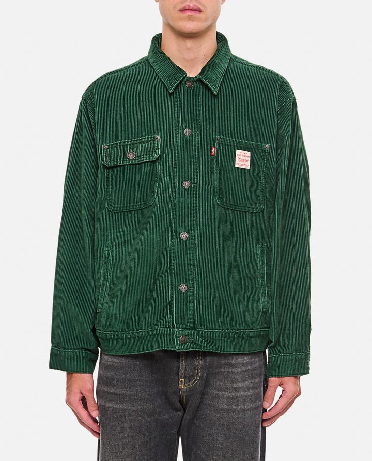 Shop Levi Strauss & Co Velvet Jacket Sunrise Trucker In Green