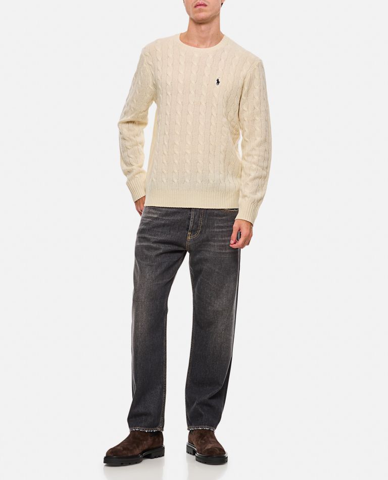 Shop Polo Ralph Lauren Long Sleeve Pullover In White