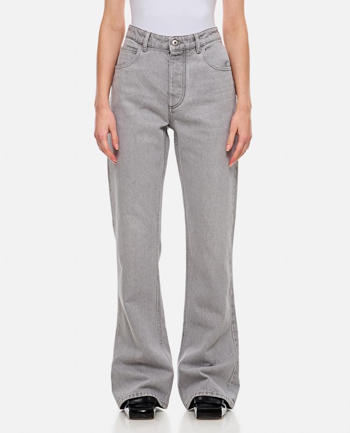 Bottega Veneta - LIGHT GREY WASHED FLARED DENIM PANTS_1