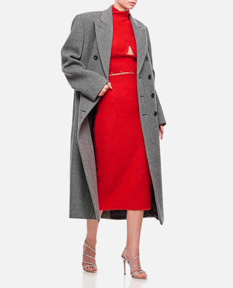 Shop Sportmax Billy Double Breasted Long Coat In Grey