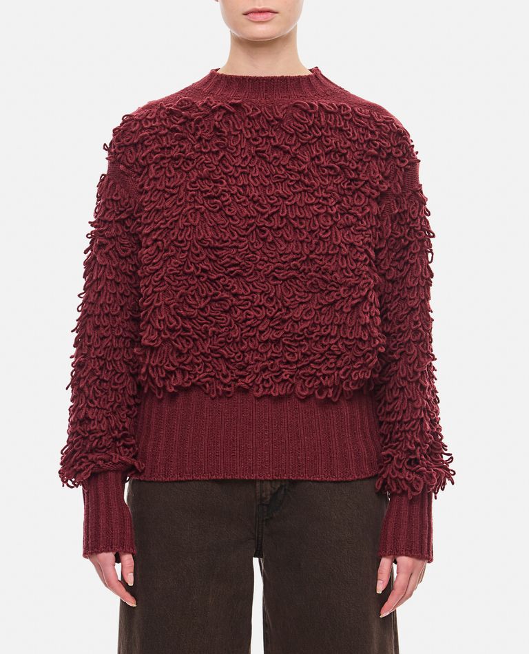 Shop Molly Goddard Sara Wool Ruffle Jumper In Red