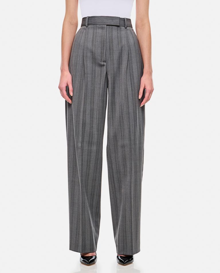 Sportmax Embroidered Stretch Wool Blend Andalo1234 Pant In Grey