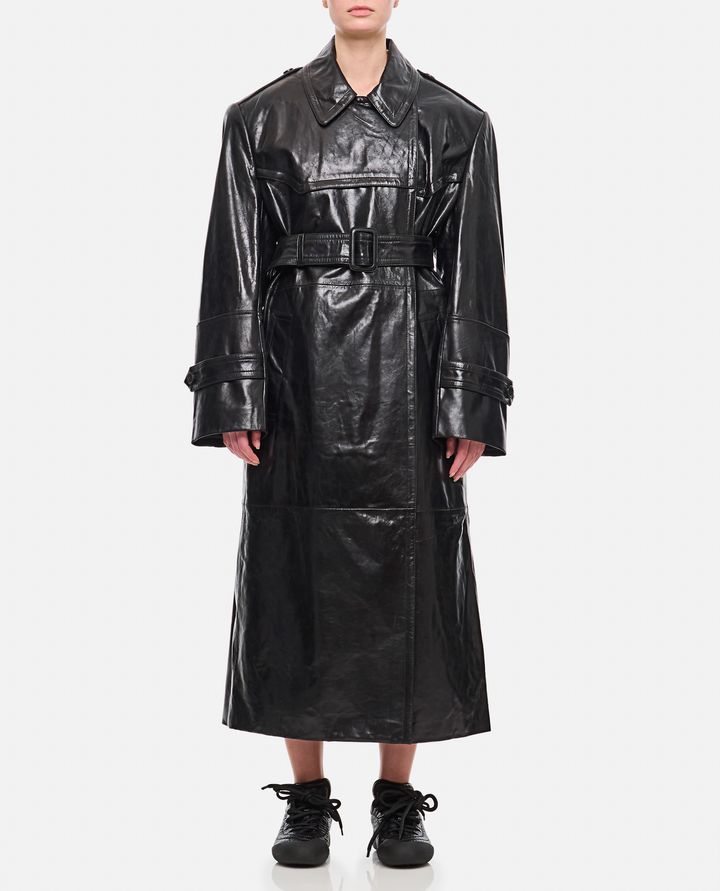 Sportmax - ALFEO LEATHER TRENCH COAT_1