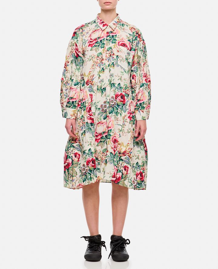 Biffi FLOWER PATTERN PRINTED SHIRT DRESS