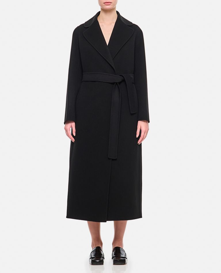 Shop 's Max Mara Poldo Wool Belted Coat In Black