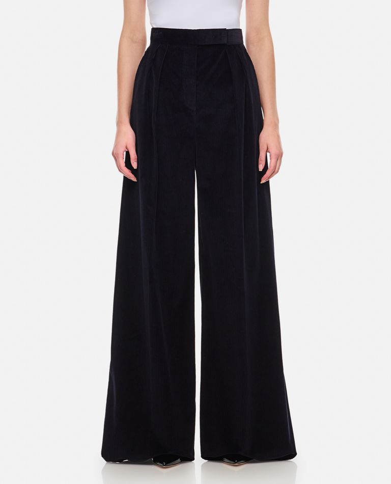 Max Mara Gilly Velvet Wide Leg Pants In Blue