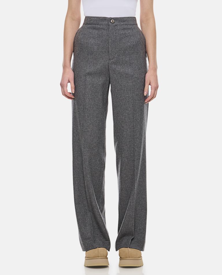 Moncler High Waist Pants In Grey