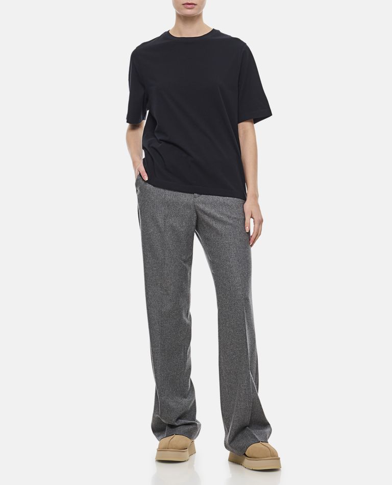 Shop Moncler High Waist Pants In Grey