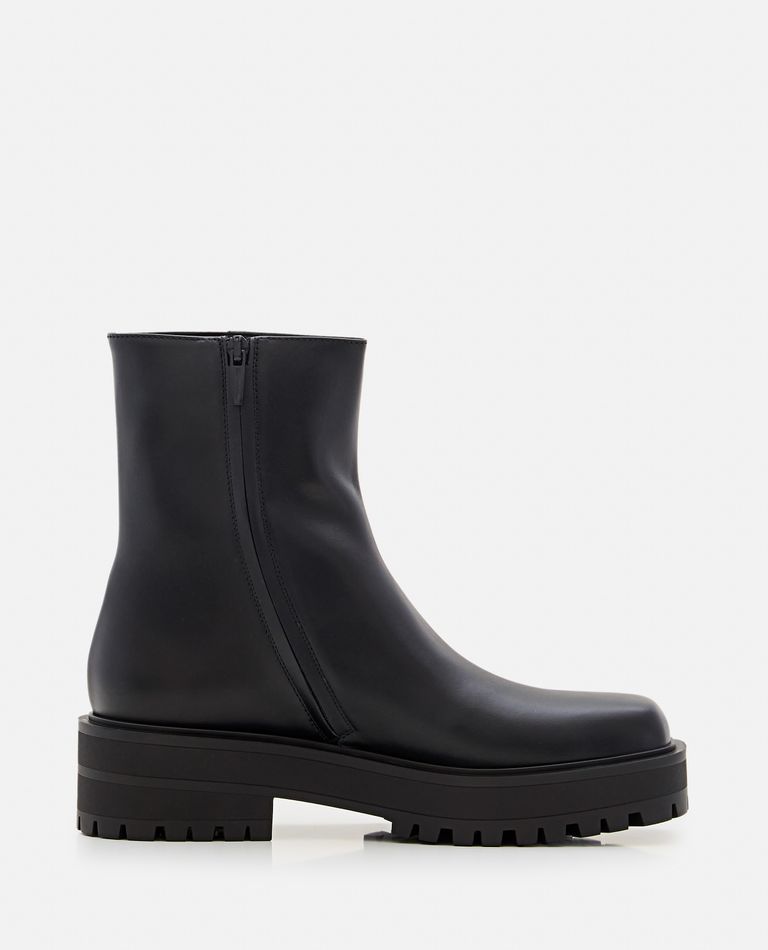 Shop Gianvito Rossi Leather Combat Boots In Black