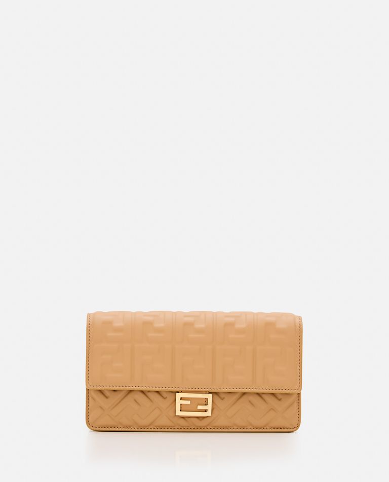 Shop Fendi Ff Nappa Matisse Wallet On Chain Shoulder Bag In Beige