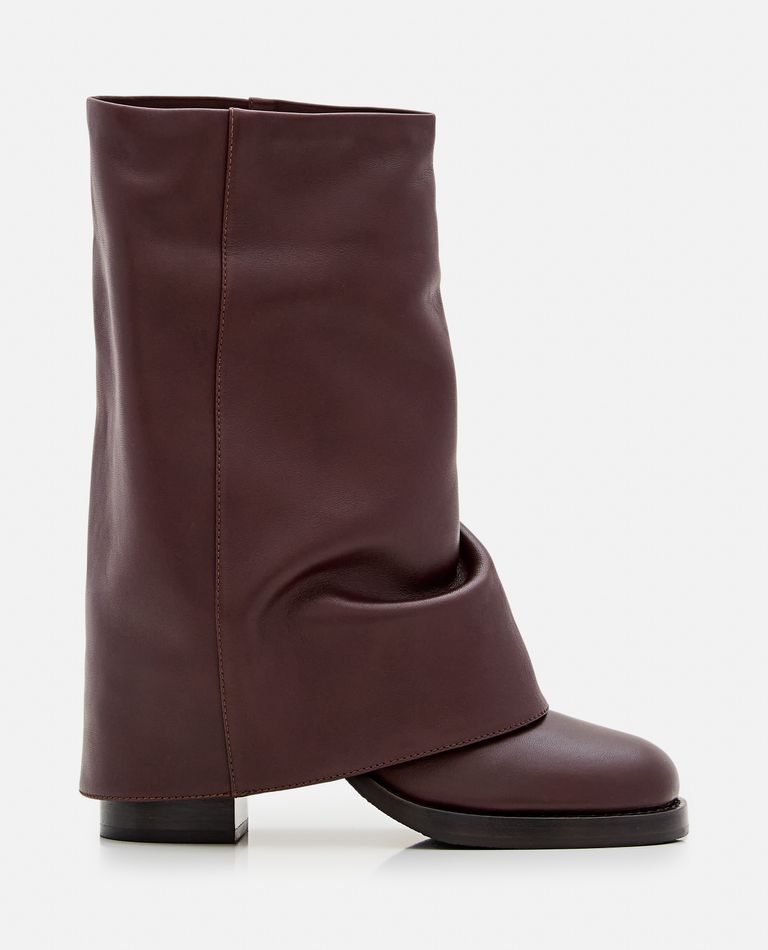 Shop Paris Texas Alexandra Midcalf Leather Boot In Brown