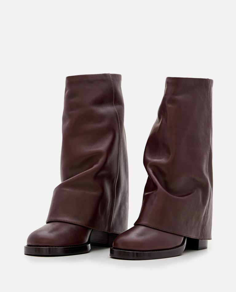 Shop Paris Texas Alexandra Midcalf Leather Boot In Brown