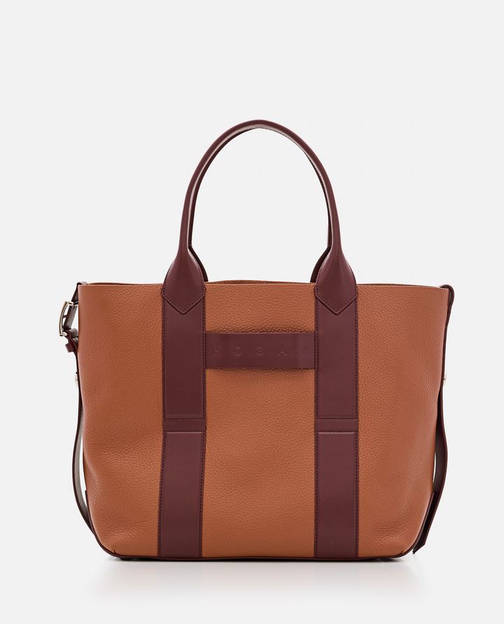 Hogan - MEDIUM SCRIPT LEATHER SHOPPING BAG_1