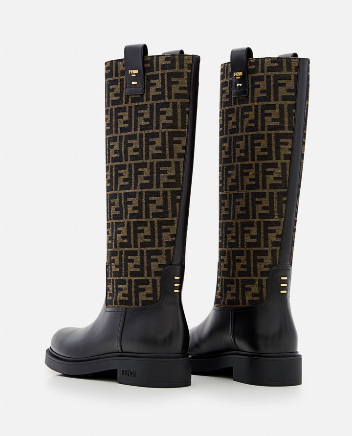 Fendi - FF JACQUARD HIGH BOOTS_3