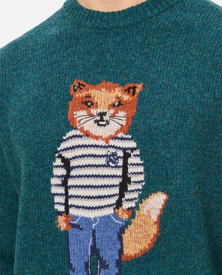 Maison Kitsuné - DRESSED FOX INTARSIA JUMPER_4