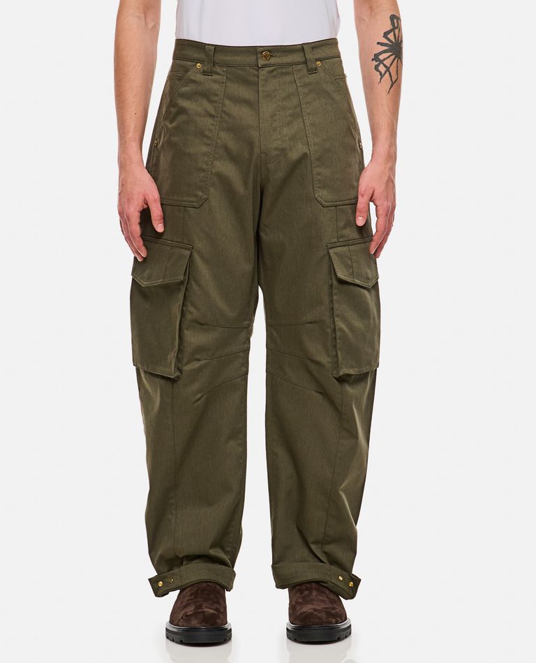 Golden Goose Twill Cargo Pants In Italian In Green