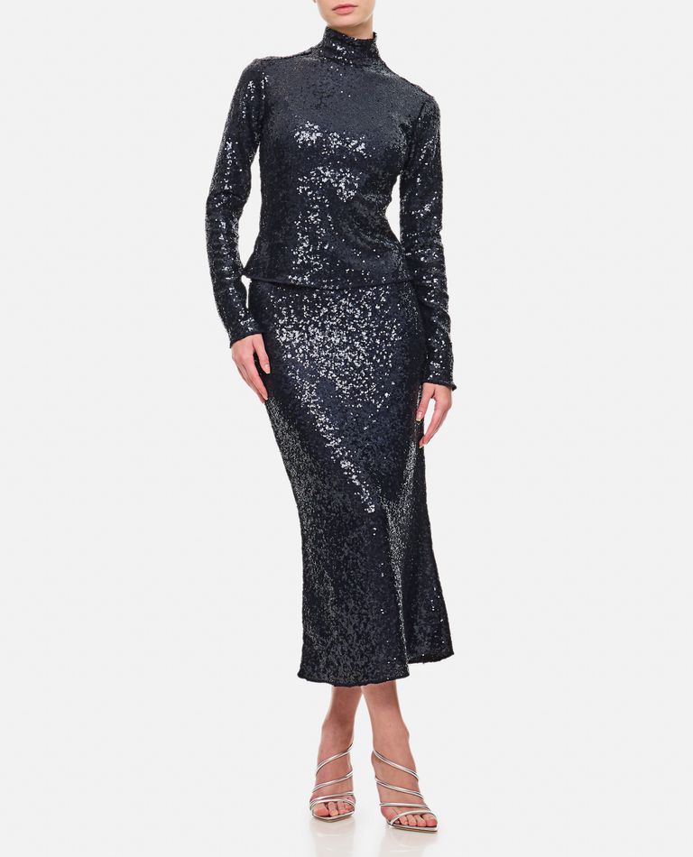 POLO RALPH LAUREN A LINE SEQUIN MIDI SKIRT 