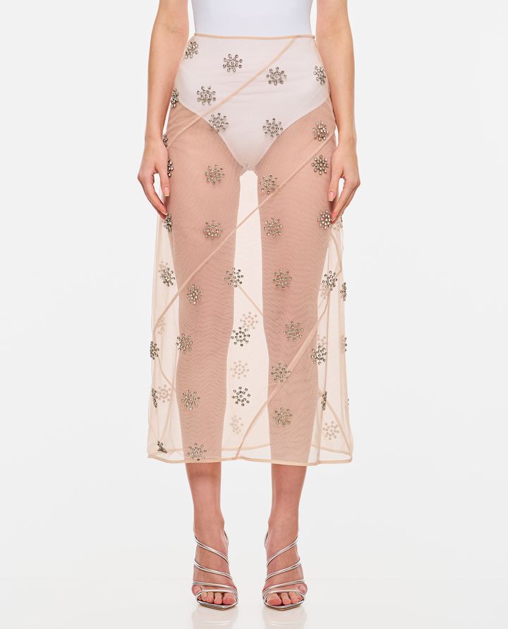 Simone Rocha - SHEER SPIRAL MIDI SKIRT W/ EMB_1