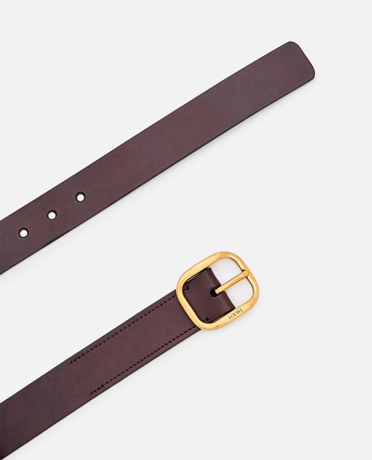 ベルト LOEWE 'Rounded' belt Rounded soft woven belt in calfskin Black - LOEWE