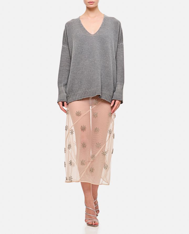 Simone Rocha - SHEER SPIRAL MIDI SKIRT W/ EMB_2