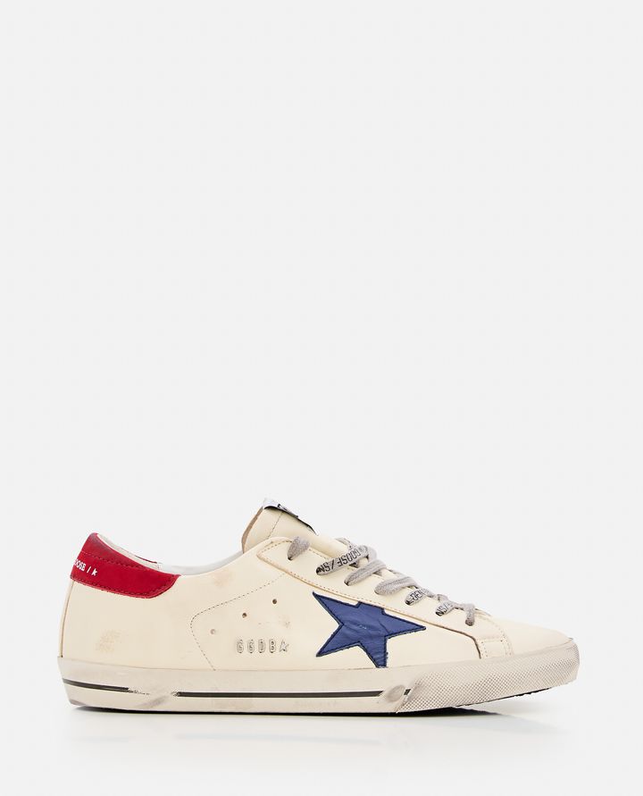 Golden Goose - MEN'S SUPER STAR CREAM SNEAKERS WITH BLUE STAR - GOLDEN GOOSE_5