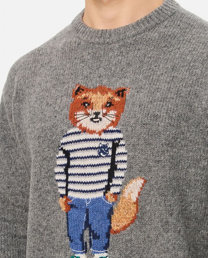 Maison Kitsuné - DRESSED FOX INTARSIA JUMPER_4